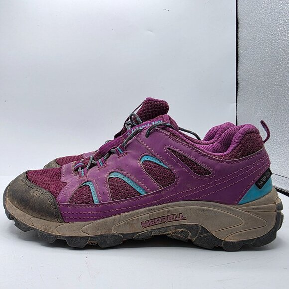 Merrell Oakcreek Low Waterproof Kids Size 4 Purple Hiking Shoes Camping Outdoors - Picture 13 of 13